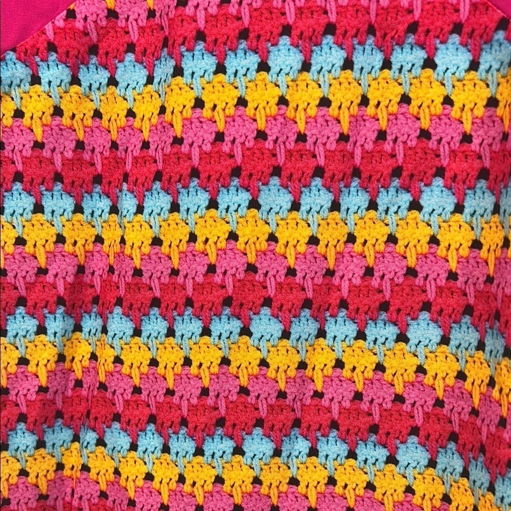 Terez Colorful daiquiri crochet and pink color block Striped Maxi Dress XL NEW - Picture 5 of 7